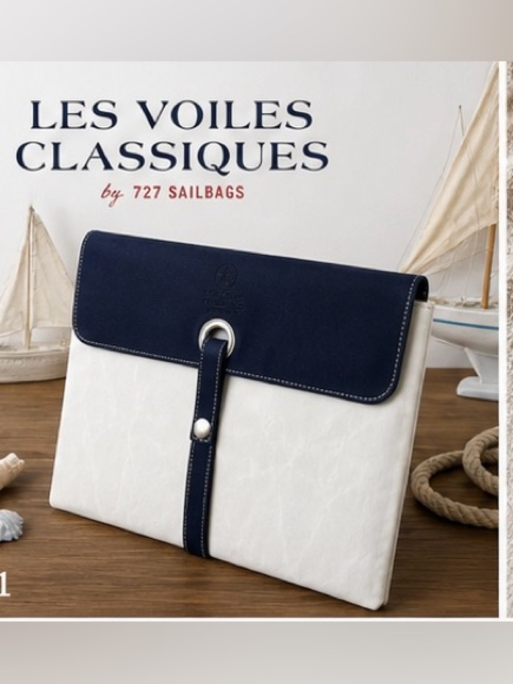 727 Sailbags Les Voiles Classiques Sailcloth Laptop Sleeve Clutch #17/400